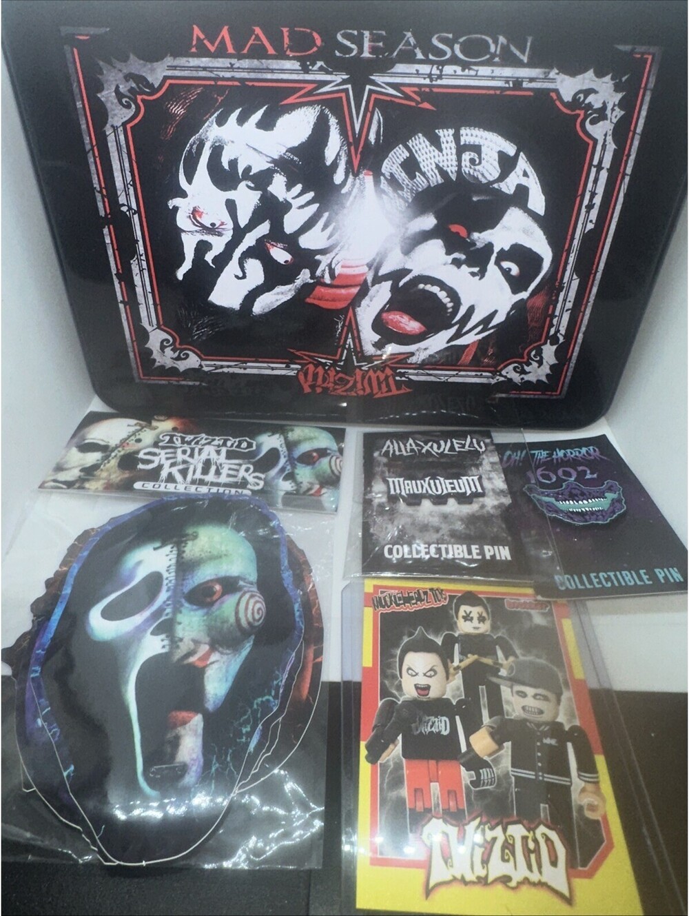 Twiztid Lot Enamel Pin Lunchbox Stickers Card Alla Xul Elu Oh The Horror 1692